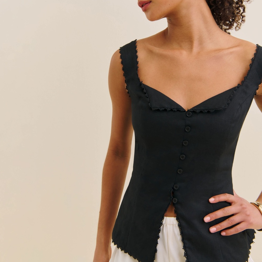 Reformation Black Sleeveless Top